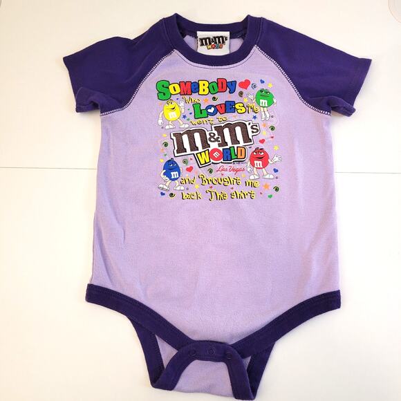 M&M's World Las Vegas Purple One Piece – Size 24 Months – Souvenir Snap Bodysuit - Picture 1 of 7